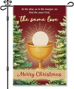 Find The Same God The Same Love Merry Christmas Garden Flag, Funny Christmas Yard Festive Decor, Xmas Lawn Porch Décor, Winter Seasonal Housewarming Gifts for Family, Xmas Welcome Decoration