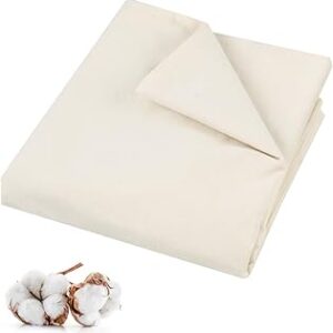 PEASUG 100% Cotton Muslin Fabric, 63 Inch X 2 Yards Unbleached Muslin Linen Fabric by The Yard, Medium Weight Draping Fabrics Suitable for Sewing Embroidery, Garments, Crafts Material-Natural