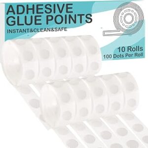 ALLFUN 1000 Pieces Clear Glue Points Dots Double Sided Adhesive Removable for Balloons Craft Sticky