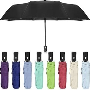 Kajaia 9 Pack Compact Umbrellas Bulk Folding Automatic Windproof Waterproof Umbrellas for Backpack Purse Car Women Men
