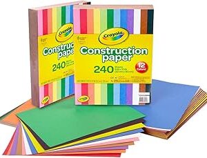 Crayola Construction Paper Bulk Pack (480 Sheets) – 10 Assorted Colors, 9x12, Classroom Arts & Crafts Supplies for Kids, Art Paper for School Projects