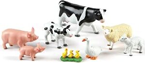 Learning Resources Jumbo Farm Animals Mommas and Babies - 8 Pieces, Ages 18+ months Toddler Learning Toys, Farm Animal Figures for Kids