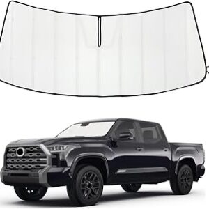 Windshield Sun Shade for Toyota Tundra 2022-2026, Front Window Visor Accessories, Accordion Folding Design Blocks Heat & UV Rays Maintain Cool Interior and Save Space