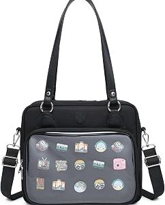 Oxford Ita Bag Crossbody Shoulder Bag Satchel Messenger Backpack Multi-Purpose Pins Display