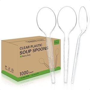 EcoDispose 1000 Count Disposable Plastic Spoons Heat Resistant and BPA Free, Heavy Duty Durable Disposable Cutlery for Party Event Supply