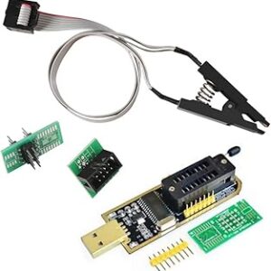 ACEIRMC SOIC8 SOP8 Flash Chip IC Test Clips Socket Adpter Programmer BIOS + CH341A 24 25 Series for EEPROM Flash BIOS USB Programmer Module (Double Clip+ USB)
