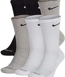 Nike Men's Everyday Plus Cushion Crew Socks (Large, Multi)