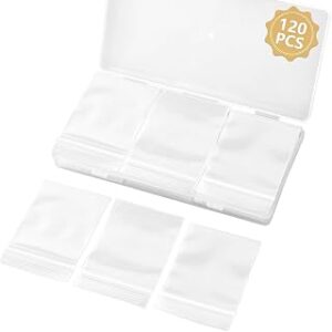WEGOUP 120 PCS Small Plastic Bags for Jewelry, 2 x 2.76 Resealable Clear Poly Baggies, 2.4 Mil Mini Zip Bags for Small Business, Storage, Gifts, Candy, Screws