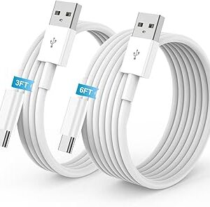 USB to USB C Cable, 2Pack [3FT+6FT] Car Carplay Charging for iPhone 17 Charger Cord, for Apple 17 Air/16/15/Pro/Pro Max/Plus USB A to Type C Cable, for iPad Pro 12.9/11, Air 5th/4th Gen