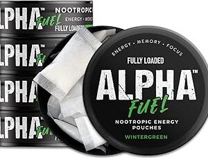 Fully Loaded Alpha Fuel Nootropic Pouches (Wintergreen Fuel) - Nootropic Energy Pouches with Caffeine, Alpha GPC, Tyrosine, Taurine, Guarana and More