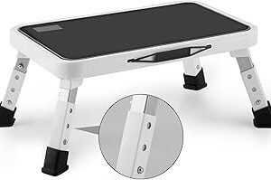 Jocauto Folding Step Stool, Height-Adjustable Step Stool with Non-Slip Platform, Step Ladder for Adults or Kids in Kitchen, Home, 330 Lbs Capacity