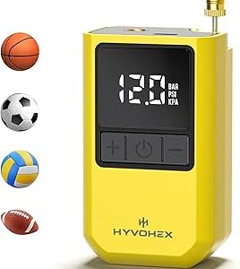 Ball Pump for Sports Balls, Portable Electric Basketball Pump Ultra Fast Inflation, with Digital LED Display Air Pump for Balls, Preset Pressure with Ball Needle for Soccer, Volleyball