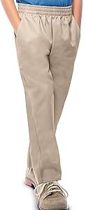 Classroom Uniforms Pull-On Pant with Boxer Elastic Waistband for Girls and Boys