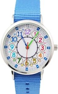 Bigbangbang Kids Analog Watch， Learning Time Watch, First Watch Soft Cloth Strap,Read time Study Time Todder Watch,Kindergarten Learn Time Watches,Pink Girl Watch， Girls Ages 7-10…