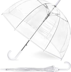 RONIARE Clear Bubble Umbrellas for Rain Large Windproof Dome Umbrella for Weddings,Prom, Graduation and Outdoor Events for Men and Women