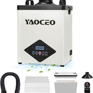 Solder Fume Extractor with Filter Clog Alerts,105W Suction 260m³/h,Fume Extractor Soldering with 3-Stage Filters 10 Fan Speeds, High Efficiency Fume Extractor for Laser Welding Smoke Absorption-YC100