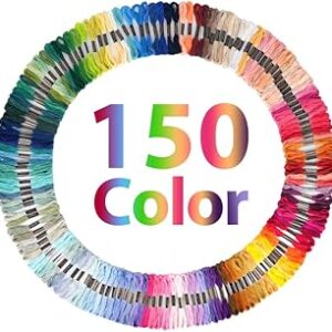 150 Color Skeins Rainbow Color Embroidery Floss，Cross Stitch Threads, Bracelet Yarn, Craft Floss