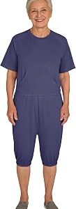 Adaptive Clothing for Women, Anti-Strip Back-Zip Cotton Romper, Elderly Care Onesie for Special Needs and Disabilities