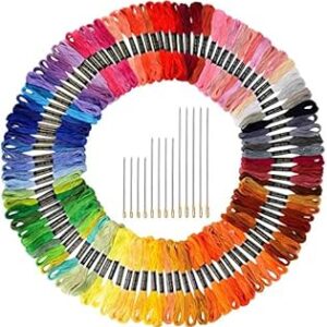 Paxcoo 124 Skeins Embroidery Floss Cross Stitch Thread with Needles