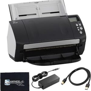 Fi-7160 Fujitsu Scanners for Computers - 60 PPM (Mono/Color),600 DPI Document Scanner, with 24V Power Cable & USB 3.0 Cable & Microfiber Cleaning Cloth (Renewed)