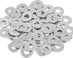 1/4 Stainless Flat Washer, 5/8 Outside Diameter, 18-8(304) Stainless Steel Washers Flat (100 Pack)