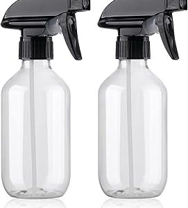 Teyssor Spray Bottles Water Spray Bottle 2 Packs- BPA Free -10 oz/300 ml Plastic Refillable Containers Fine Mist Small Spray Bottle with Adjustable Nozzle for Hair, Cooking, Cleaning