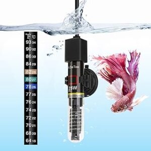 DaToo Mini Aquarium Heater 25W Small Fish Tank Heater 25 Watt with Free Thermometer Sticker