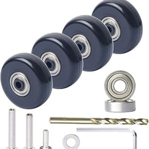50mm Suitcase Luggage Wheels Replacement Kits with Precision Ball Bearing, 4pcs Swivel Caster Wheels for Replacement Luggage Travel Suitcase Caster