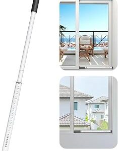 AceMining Sliding Door Security Bar,Heavy Duty Sliding Patio Door Lock Bar, 20-50inch Adjustable Multi-use Window Security Bars, Sliding Door Stopper,White,1Pack