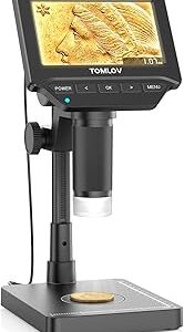TOMLOV DM4W Microscope with Weighing Scale: 4.3 Digital Coin Microscope with Screen, Error Coin Magnifier with Lights, Weight Scale for Collectors, Jeweler, Students, Compatible with Windows/Mac