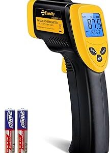 Etekcity Infrared Thermometer Laser Temperature Gun 774, Meat Food Candy Oven Thermometer for Griddle Accessories, Heat Gun for Cooking Refrigerator Tools, Adjustable Emissivity & Max Measure, Yellow