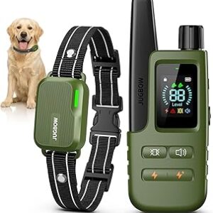 Jugbow Dog Shock Collar - 4500FT Dog Training Collar with Remote, IPX8 Waterproof Electric Dog Collar with 4 Training Modes, Security Lock, Rechargeable eCollar for 10-120lbs Small Medium Large Dogs