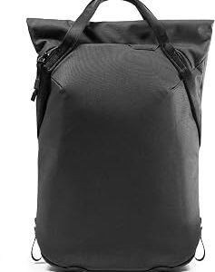 Peak Design Everyday Totepack 20L, Black, Weatherproof Shell, Top and Side Access, FlexFold Dividers, Laptop Sleeve, Internal Pockets, Backpack or Hand Carry, Versatile Tote Bag for Women and Men