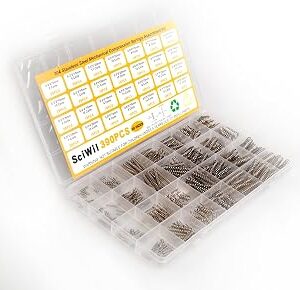 390-Piece Compression Spring Assortment Kit, 28 Sizes Small Springs Set, Stainless Steel Rust-Resistant Mechanical Mini Springs for Hobby Crafting and DIY Repair Project