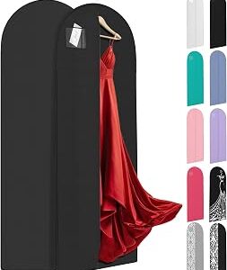 72 Long Dress Bags for Gowns - Wedding Dress Garment Bag for Dresses - Long Garment Bags for Hanging Clothes & Closet Storage - Durable Travel Bag for Women with ID Window