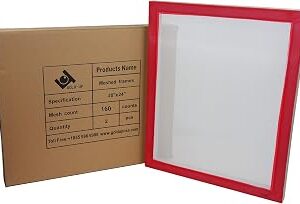 20 x 24 Inch Pre-Stretched Aluminum Silk Screen Printing Frames with 160 White Mesh (2 Pack Screens)