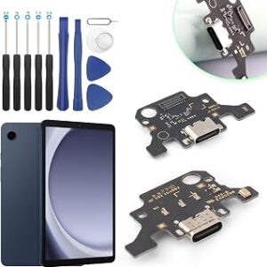 Charge Dock Connector for Samsung Galaxy Tab A9 Plus 11.0 Charging Port Replacement for Samsung Tab A9+ Plus SM-X210 USB Flex Cable with Tools(Black)