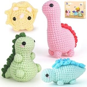 Crochetta Crochet Kit for Beginners, Crochet Kits with Step-by-Step Video Tutorials, Learn to Crochet Animal Kit for Adults Kids, DIY Craft Knitting Supplies, Monkey Amigurumi Gift(40%+ Yarn)
