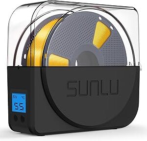 SUNLU Filament Dryer Box for 3D Printer Filament, S1 Plus Filament Dehydrator with Fan Design, Filament Storage can Keep 1.75 2.85 3.00mm PLA PETG ABS Filament Dry During 3D Printing (Black)