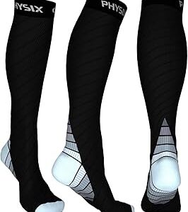 Physix Gear Compression Socks 20-30 mmHg - Men & Women - Running, Nurses, Shin Splints, Flight, Travel