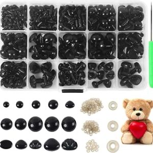 Yexixsr 566PCS Safety Eyes for Amigurumi, Various Sizes Crocheting Safety Eyes and Noses with Washers, for Teddy Bear, Stuffed Doll, Crochet Toy and Plush Animal
