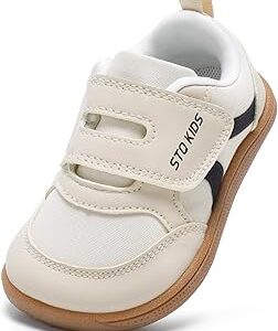 Toddler Wide Toe Box Barefoot Shoes Boys Girls Sneakers Kids Tennis Shoes Preschool Non Slip Lightweight Comfortable First Walking Shoes Running Outdoor Activities