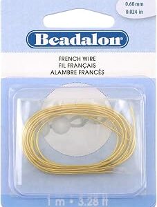 Beadalon French Wire, 0.60 mm / .024 in, Gold Color, 1 Meter