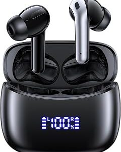AI Translation Earbuds Real Time 164 Languages Translator Ear Buds Audifonos Traductores Inglés Español 70H Playtime Wireless Earphones AI Bluetooth Headphones for Travel Meeting Learning Black