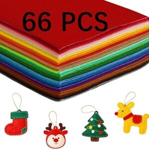 LIZOIDZSM 66 pcs Colored Felt Fabric Sheet,12 x 8 inch Pastel Felt Sheets for Crafts,Craft Felt for Crafts,Assorted Felt Sheet, Soft Felt Sheets 1mm Thick