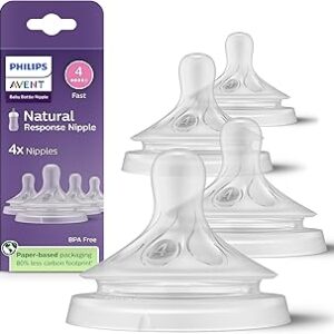 Philips Avent Natural Response Nipples, Fast Flow (Flow 4), 4-Pack, SCY964/44