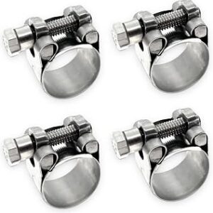 TT Heavy Duty Hose Clamps, 304 Stainless Steel T-Bolt Clamp, Adjustable Range 17-19 mm, Solid T-nuts and Wide Band for 3/5 (0.67-0.75 inch, 4 pack)