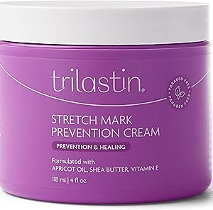 Trilastin Stretch Mark Cream for Pregnancy – Hydrating Belly Cream for Pregnant Women- Shea Butter & Vitamin E, Paraben Free, No Added Fragrances - Maternity Body Lotion for Belly, Hips, Thighs – 4 oz