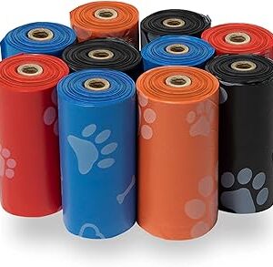 Best Pet Supplies Dog Poop Bags for Waste Refuse Cleanup, Doggy Roll Replacements for Outdoor Puppy Walking and Travel, Leak Proof and Tear Resistant, Thick Plastic - Assorted, 150 Bags