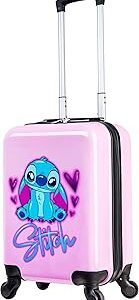 Disney Stitch Suitcase Set or Individual, Hard Shell Suitcase with Wheels 28L, 50L or 91L, 4 Wheels (Pink Stitch Small)